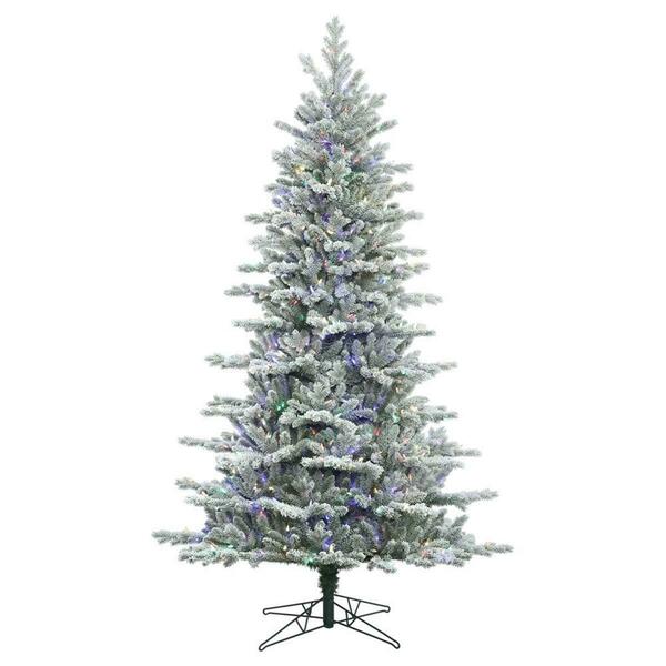 Vickerman Frosted Eastern Frasier Christmas Tree with Multi-Colored LED Lights, 10 ft. x 71 in. G160887LED